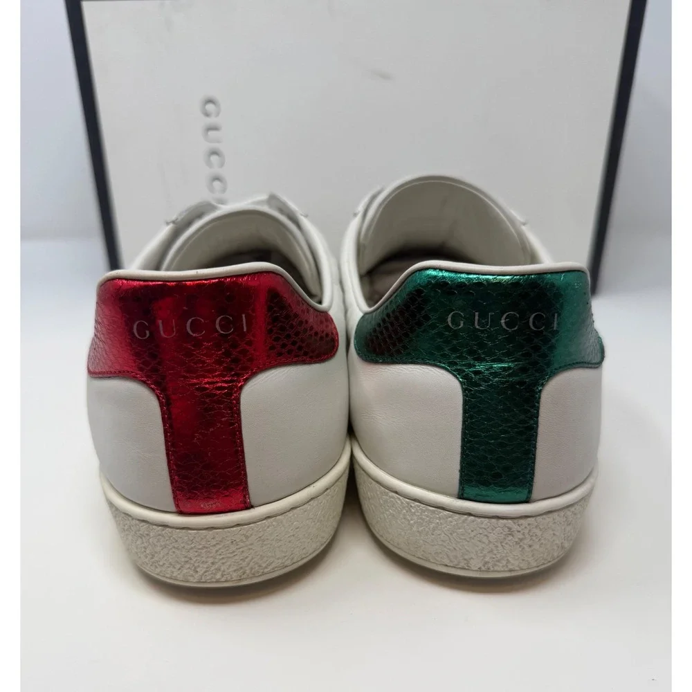 Gucci Ace Embroidered Panther Sneaker White Leather Size 12 US 11 Gucci